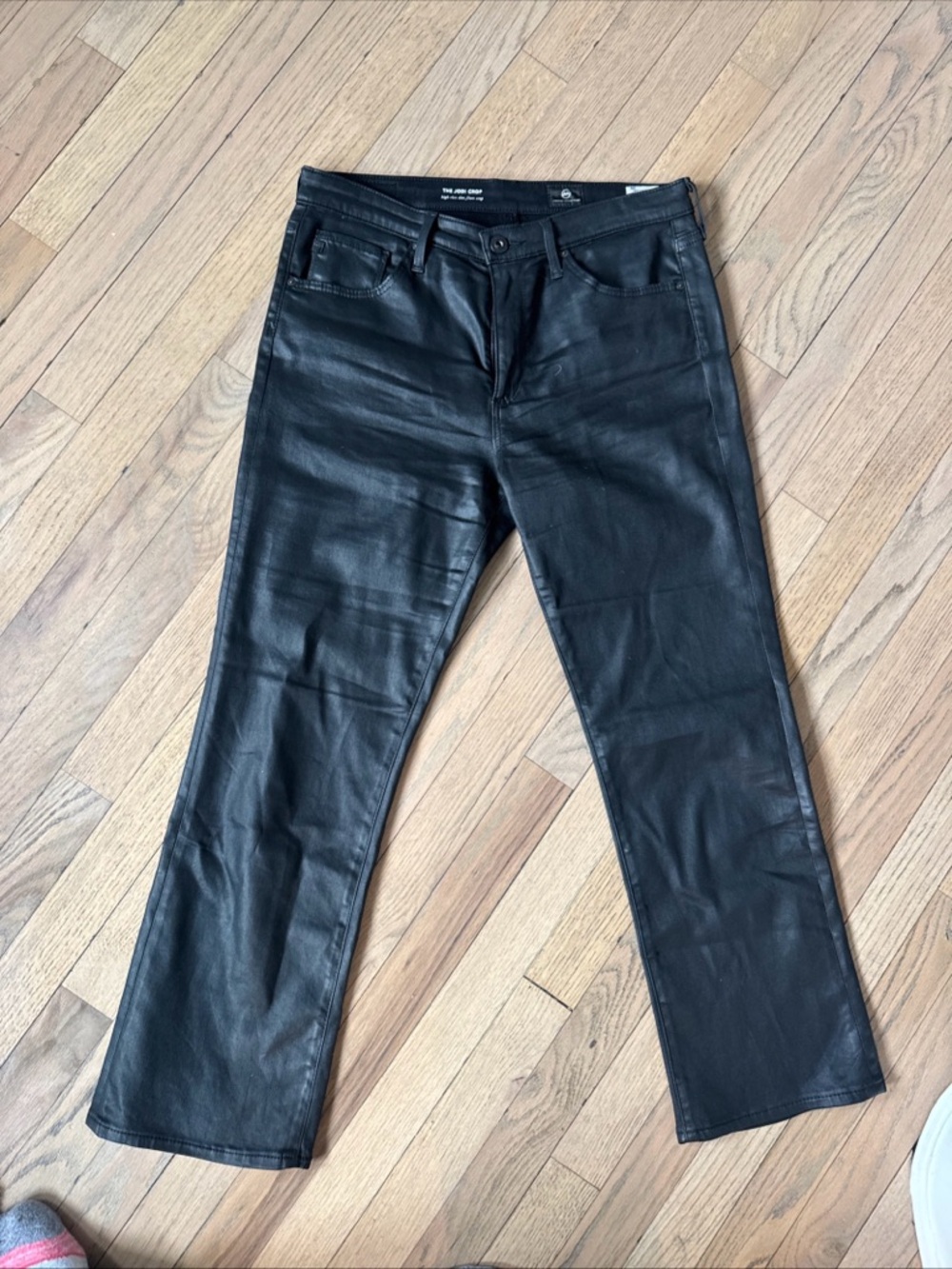 AG Adriano Goldschmied The Jodi Crop Coated High Rise Crop Flare Jeans Size 29